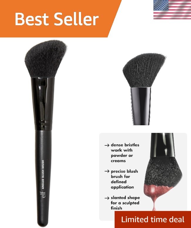 Angled Blush Brush with Soft Synthetic Bristles for Flawless Application