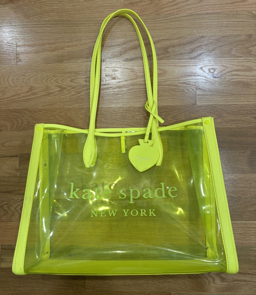 Kate Spade Transparent Yellow Shoulder Bag with Gold-Tone Hangtag