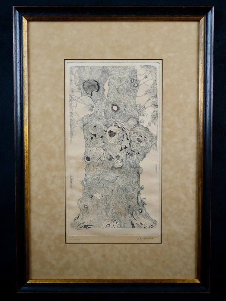 Vintage Noel Rockmore Signed Abstract Expressionist Etching 