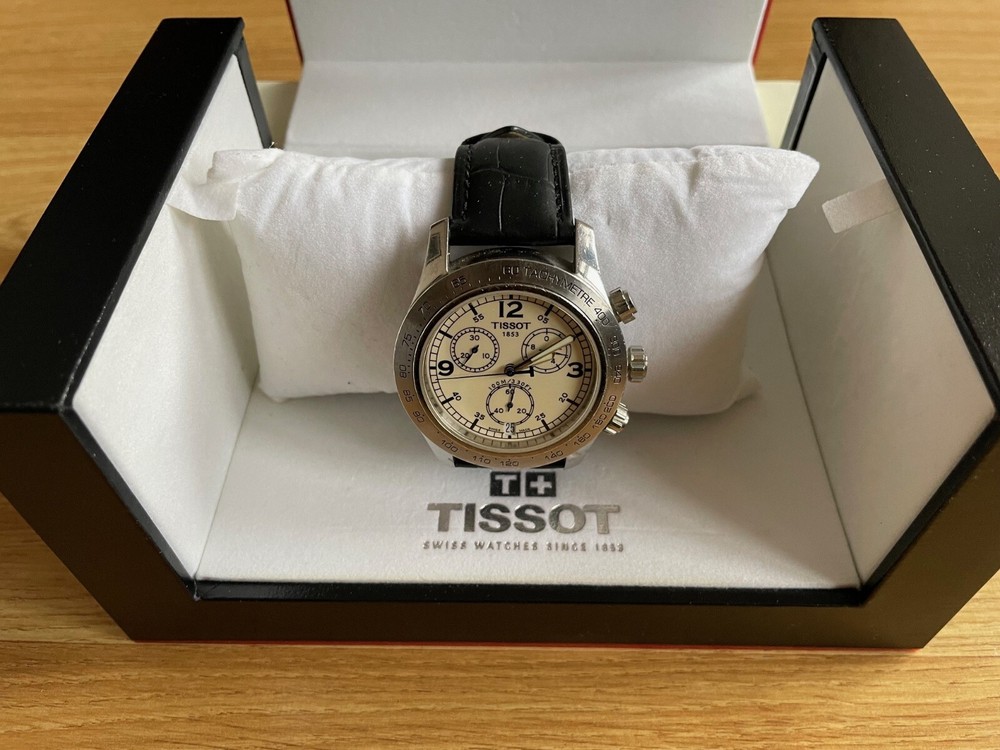 Men's Pre-Owned Tissot V8 Chronograph Cream Dial Watch