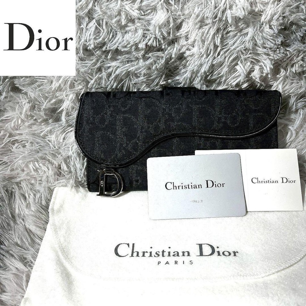 Dior Saddle Bifold Wallet in Metal Canvas Pre-Owned Condition