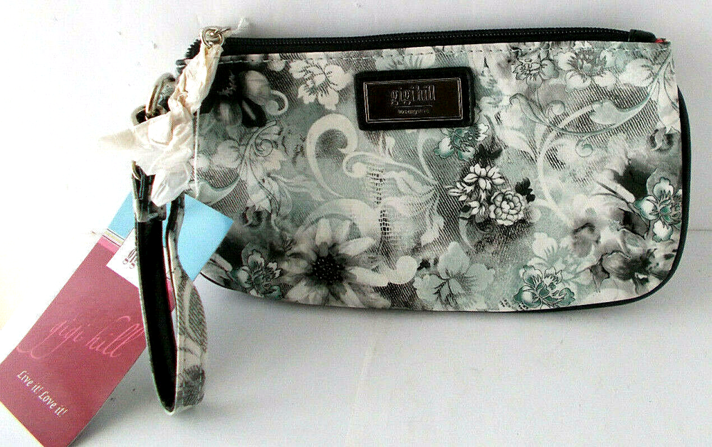 GIGI HILL Wristlet Travel Bag Marilyn Fleur De Lis Makeup/ Phone/ Credit Card