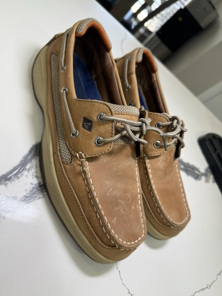 Sperry Top Sider Mens Brown Leather Boat Shoes Size 11M