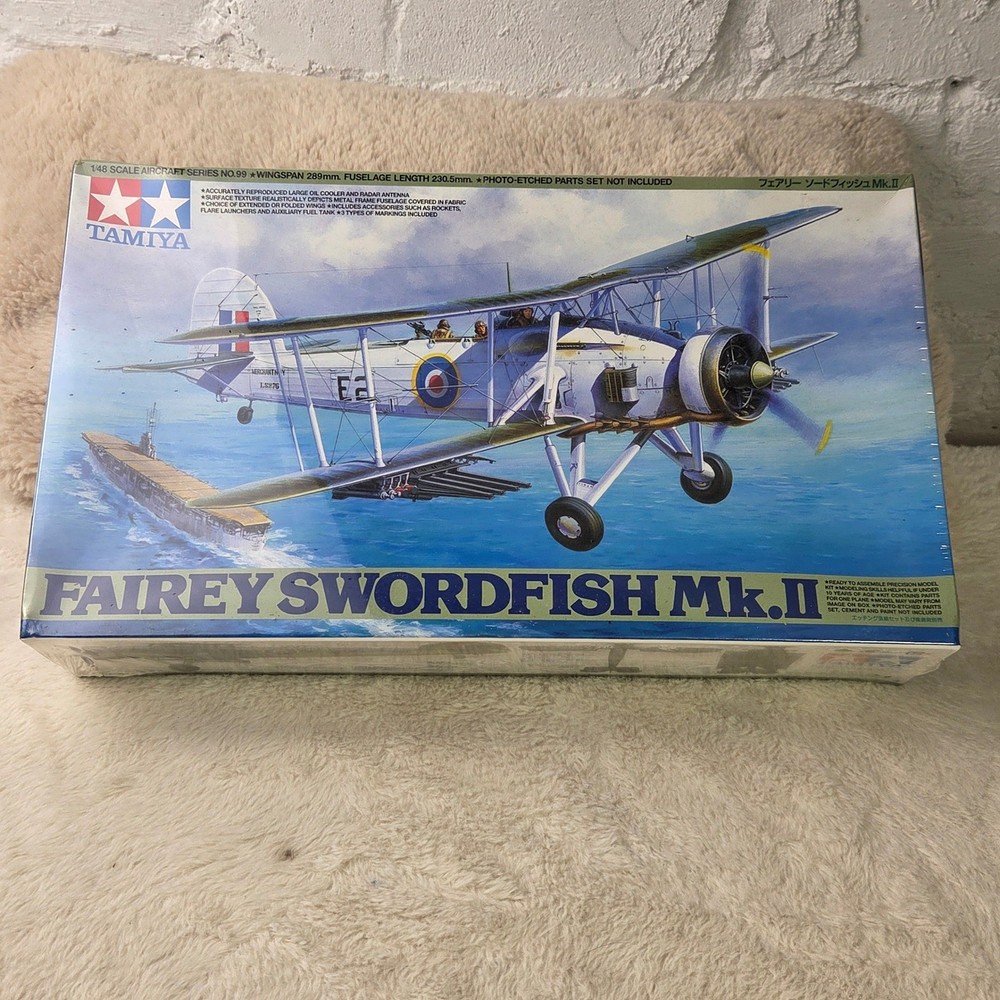 Tamiya 1:48 Scale Fairey Swordfish MkII Aircraft Model Kit 610994600