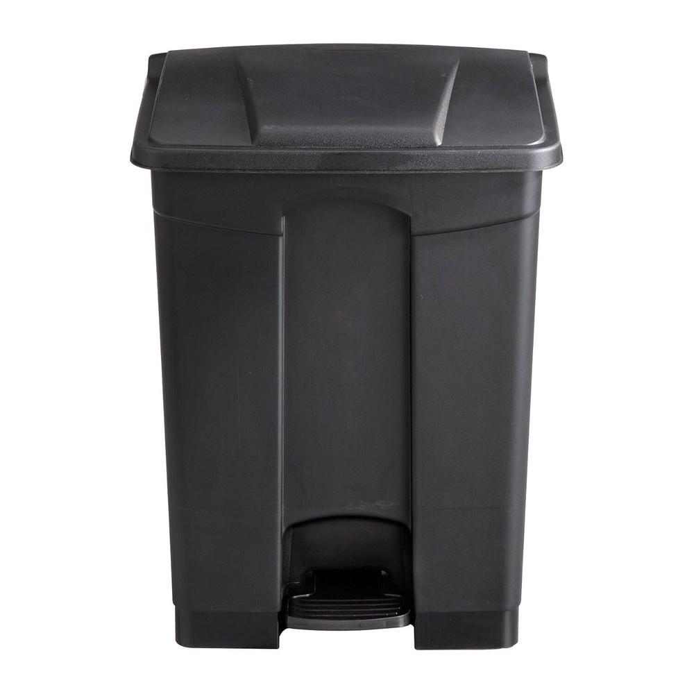 Space-Saving Step-On Trash Can - 17 Gallon Plastic Waste Bin for Indoor/Outdoor
