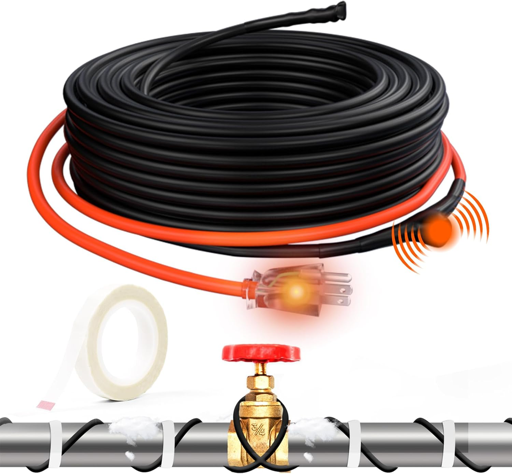 JHSF 40Ft Self-Regulating Heat Cable for Pipe Freeze Protection, Energy-Saving,