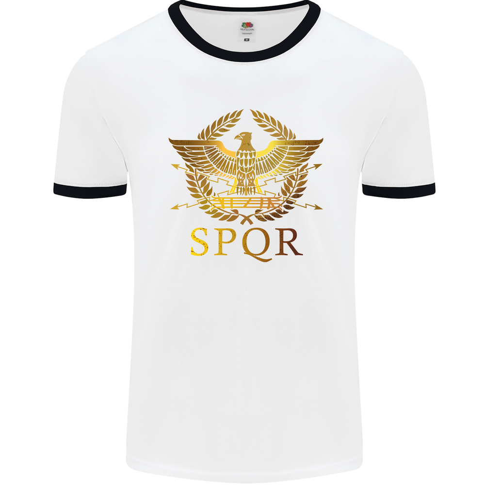 Gym Training Top Weightlifting SPQR Roman Mens Ringer T-Shirt