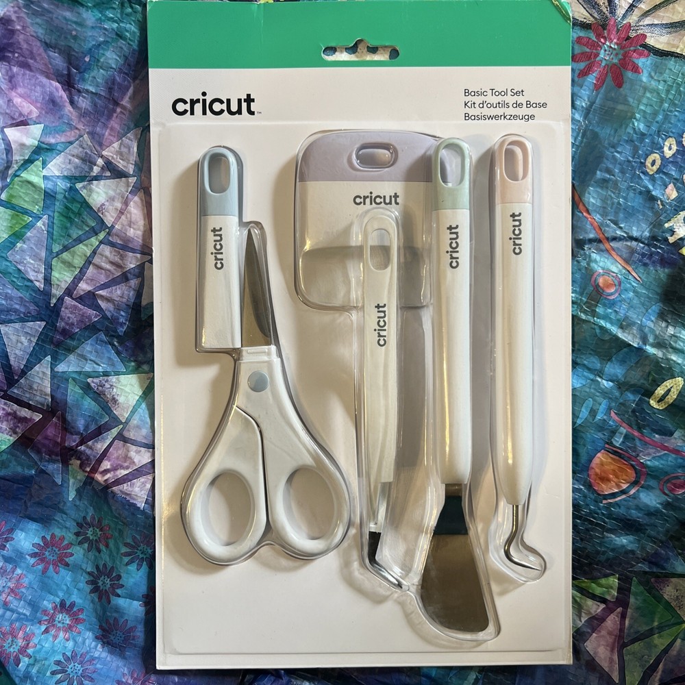 Cricut BASIC TOOL SET Spatula Weeder Scraper Scissors Tweezers New NIB