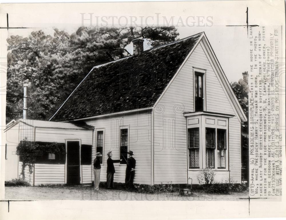 1945 Press Photo Harry Truman President Birthplace - dfpb97523
