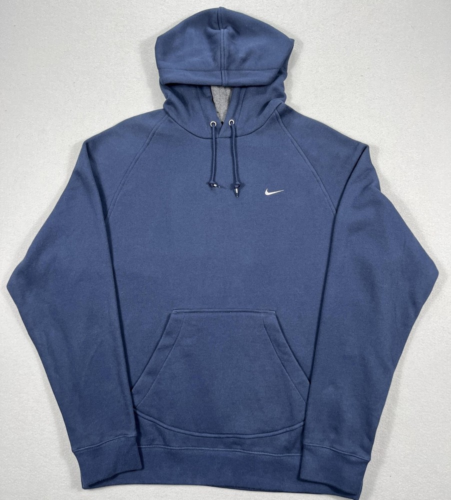 Vintage Y2K Nike Sweatshirt Hoodie Mens Large Blue Silver Tag Swoosh Pullover