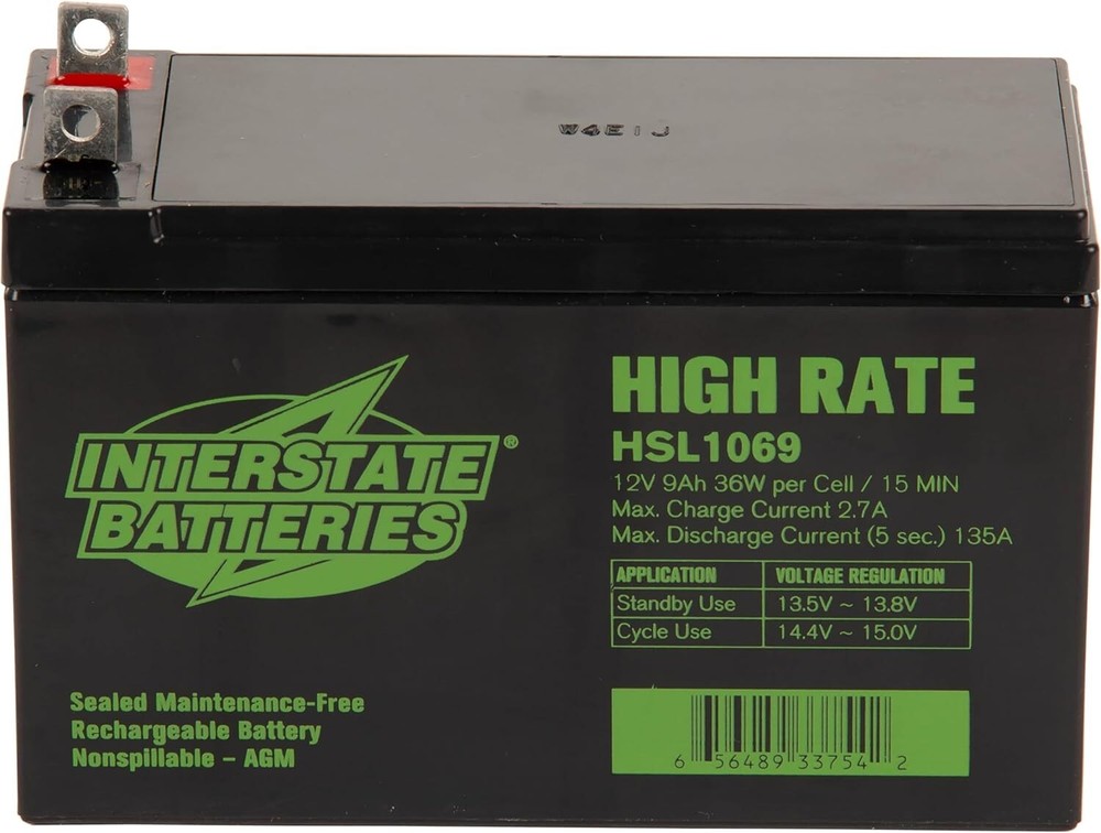 Reliable 12V 9Ah Rechargeable Battery with Nut & Bolt Terminals for Power Backup