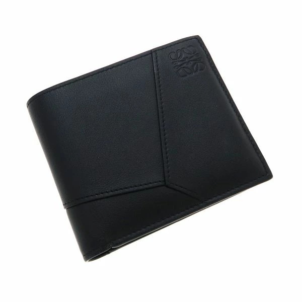 LOEWE Puzzle Bifold Coin Wallet Classic Calf Used A Rank
