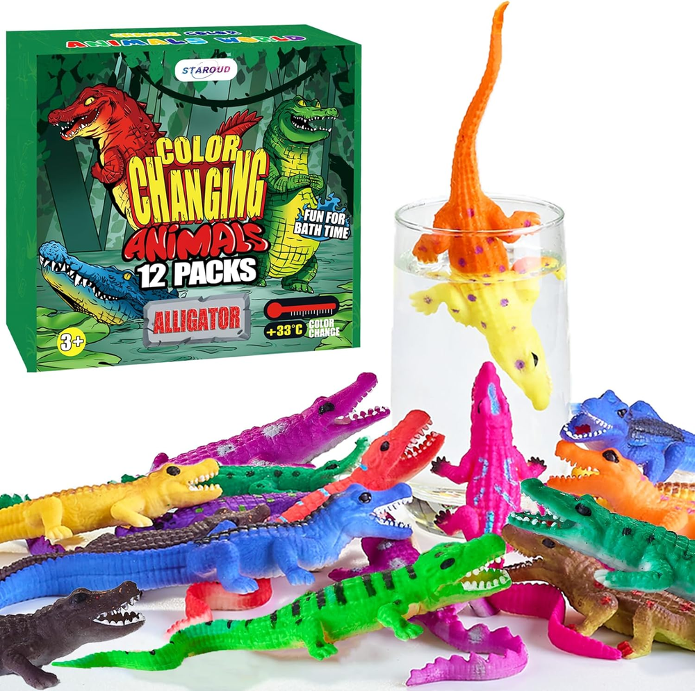 Color Changing Bath Toys for Toddlers No Hole Alligator That Changes Color