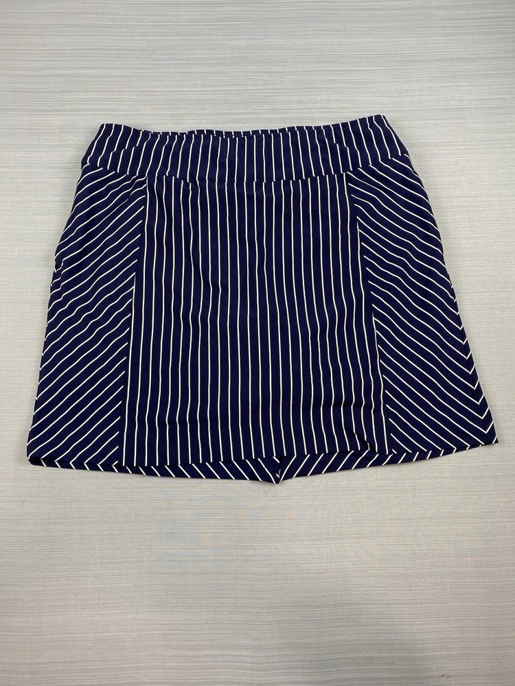 Fairway and Greene Womans Large Golf Skort Navy Blue White Stretch
