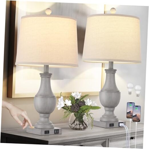 Farmhouse Table Lamps for Living Room, Rustic 26