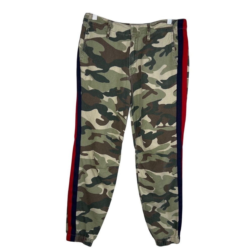Mother The No Zip Misfit in Girl, Boy Etc Camo Joggers Pants Linen Blend Size 27