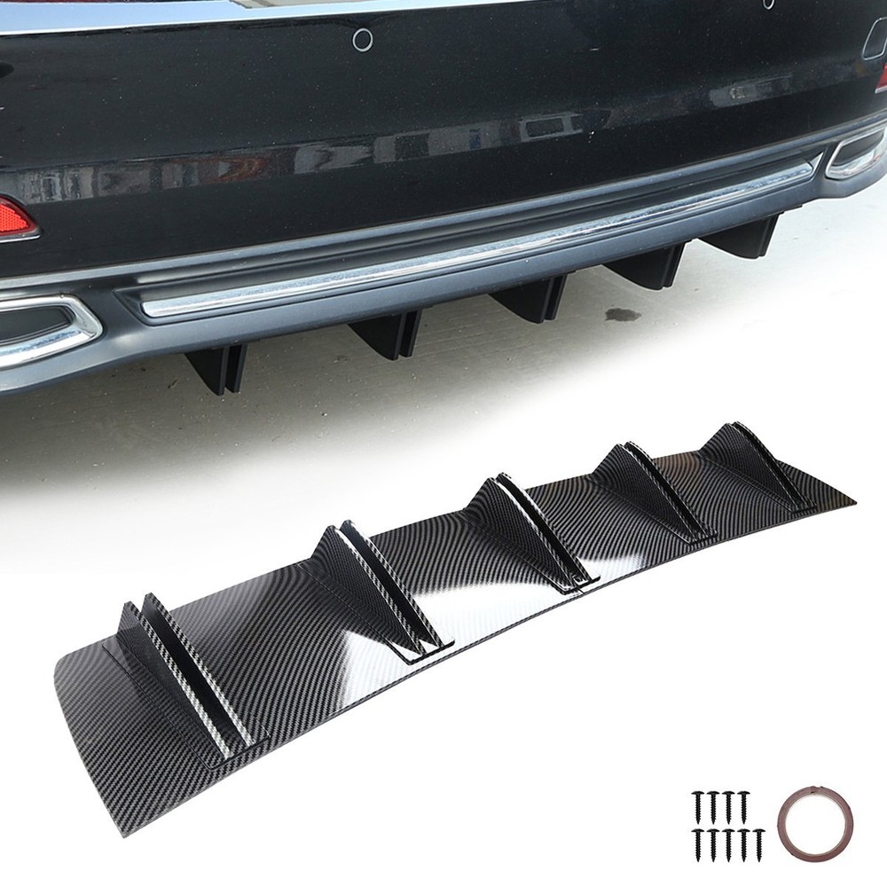 32'' Carbon Fiber Rear Diffuser 5 Fins Bumper Lip Spoiler For Honda Accord Civic