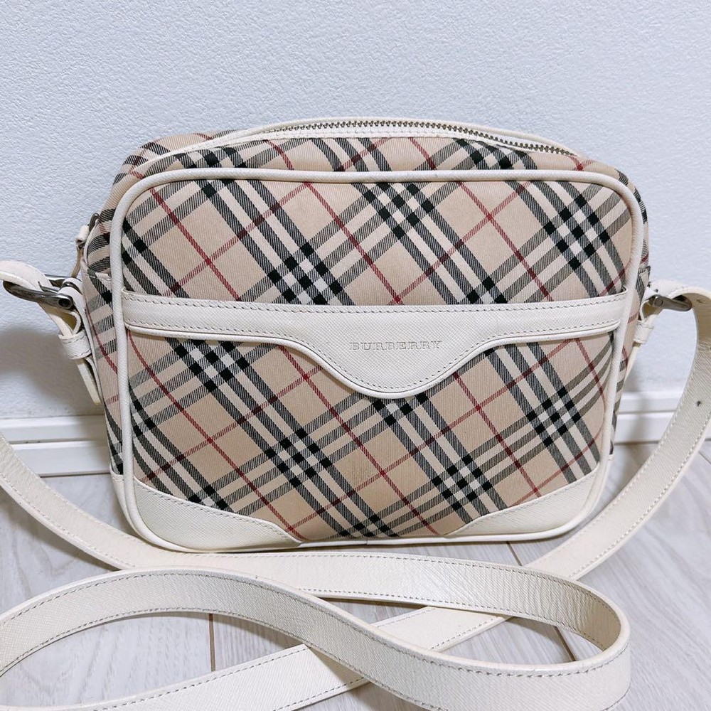 Burberry Shoulder Bag Nova Check Canvas Beige Authentic F10241628