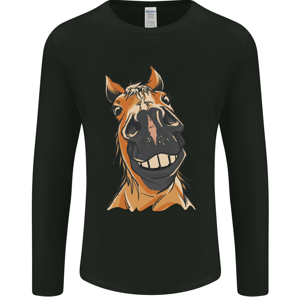 Horse Chops Equestrian Riding Mens Long Sleeve T-Shirt