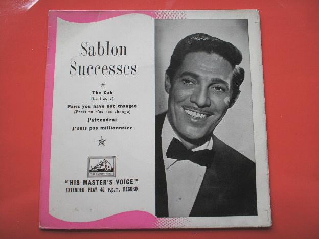 Jean Sablon Sablon Successes EP HMV 7EG8216 EX/EX 1950s picture sleeve, Sablon S