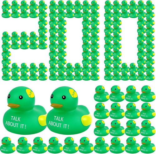 Deekin 100 Pcs Mental Health Rubber Duck Awareness Green...