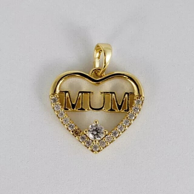 925 Sterling Silver Customized Pendant Simulated Diamond 14k Yellow Gold Plated