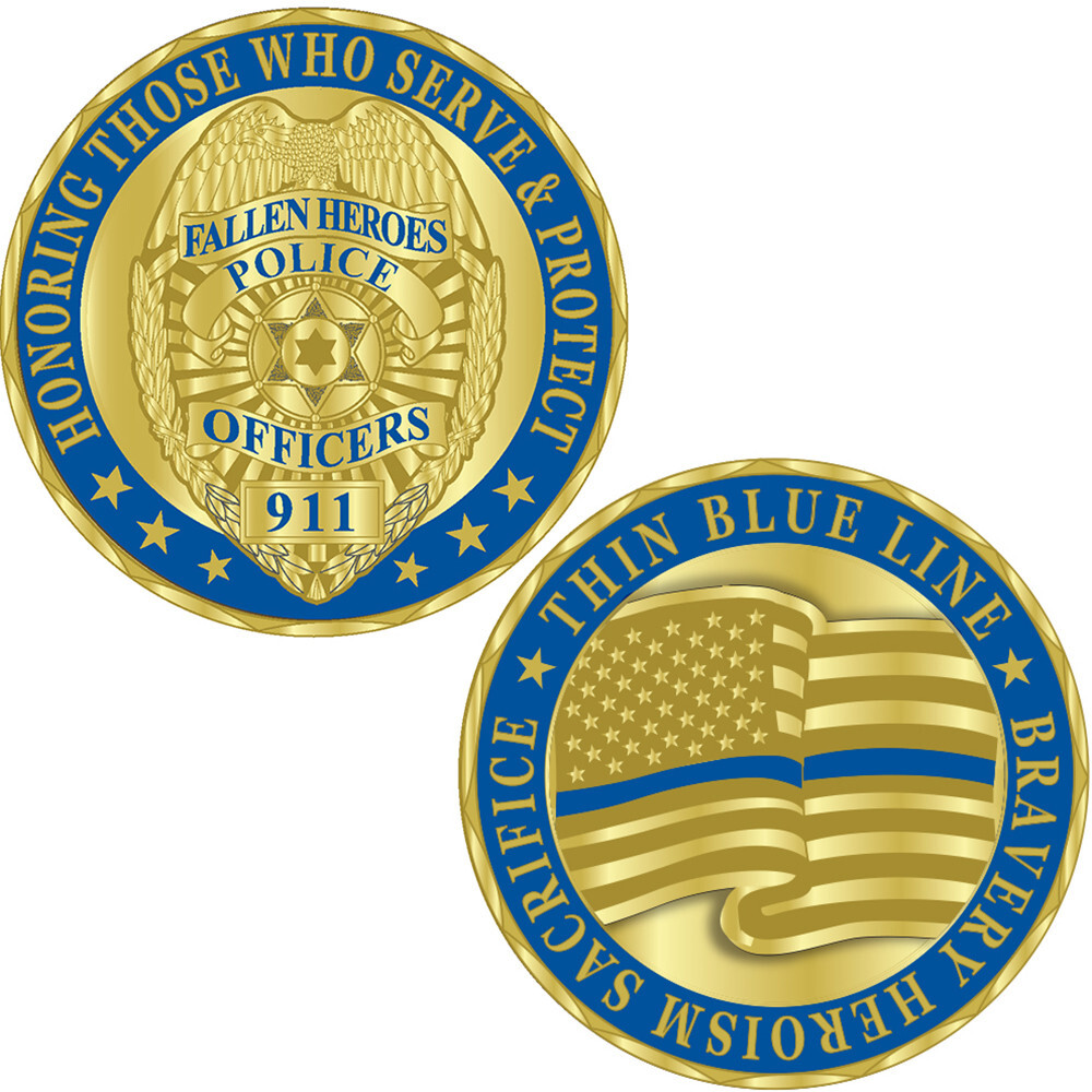 Fallen Police Officer challenge coin honoring those who served    CLEARANCE SALE-image