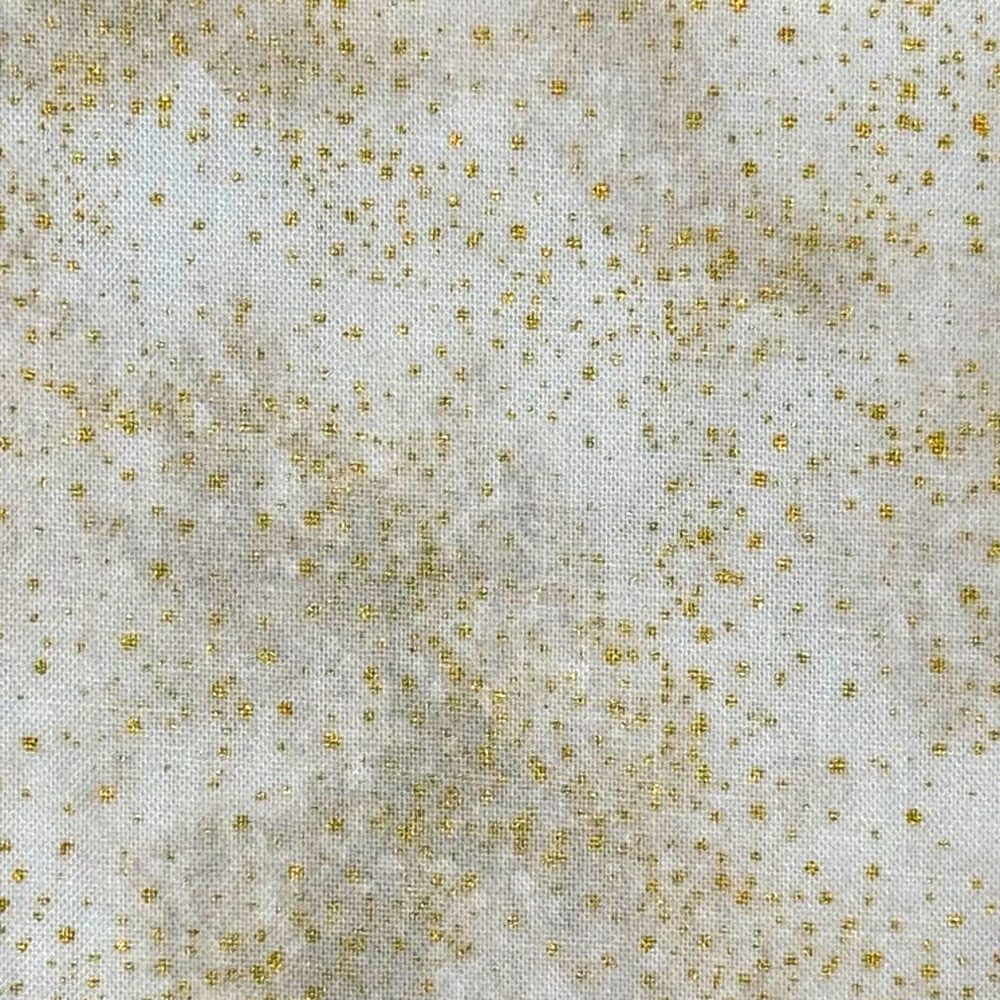 Keepsake Calico Cosmos Gold Metallic on Cream Quilt Cotton Fabric - 3/4 Yard