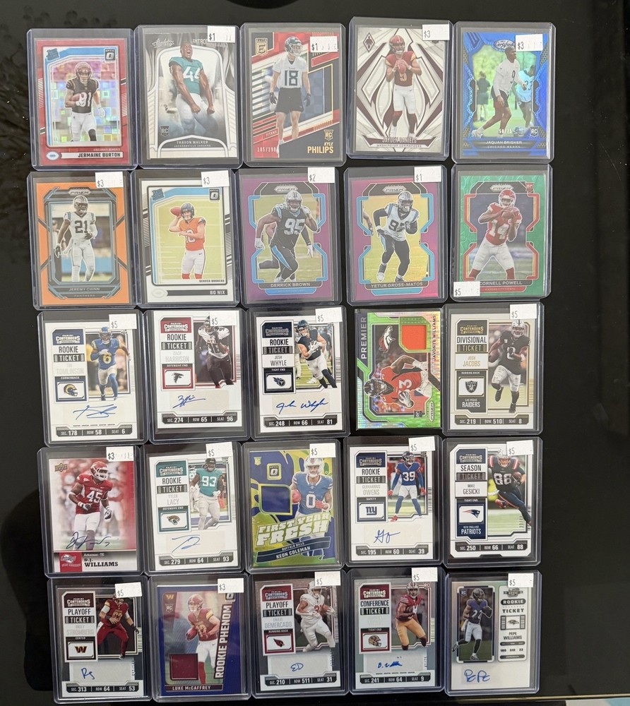 Football Card Lot (Autos, Rookies, Numbered) (54)