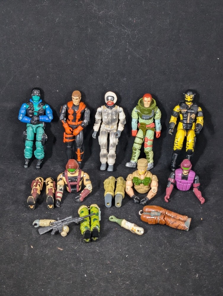 Vintage GI JOE Action Figure Lot 1980's & 90’s  Figures & Body Parts Read Descri