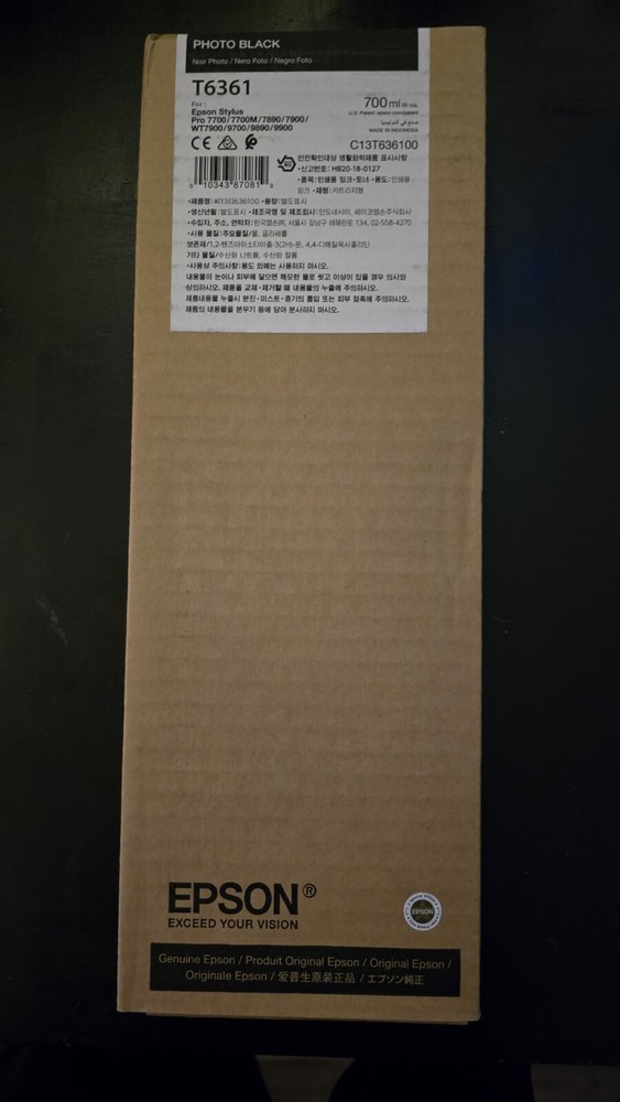 Sealed Genuine Exp. 08/2025 Epson T6361 Photo Black Ink Cartridge Pro 7900 9900