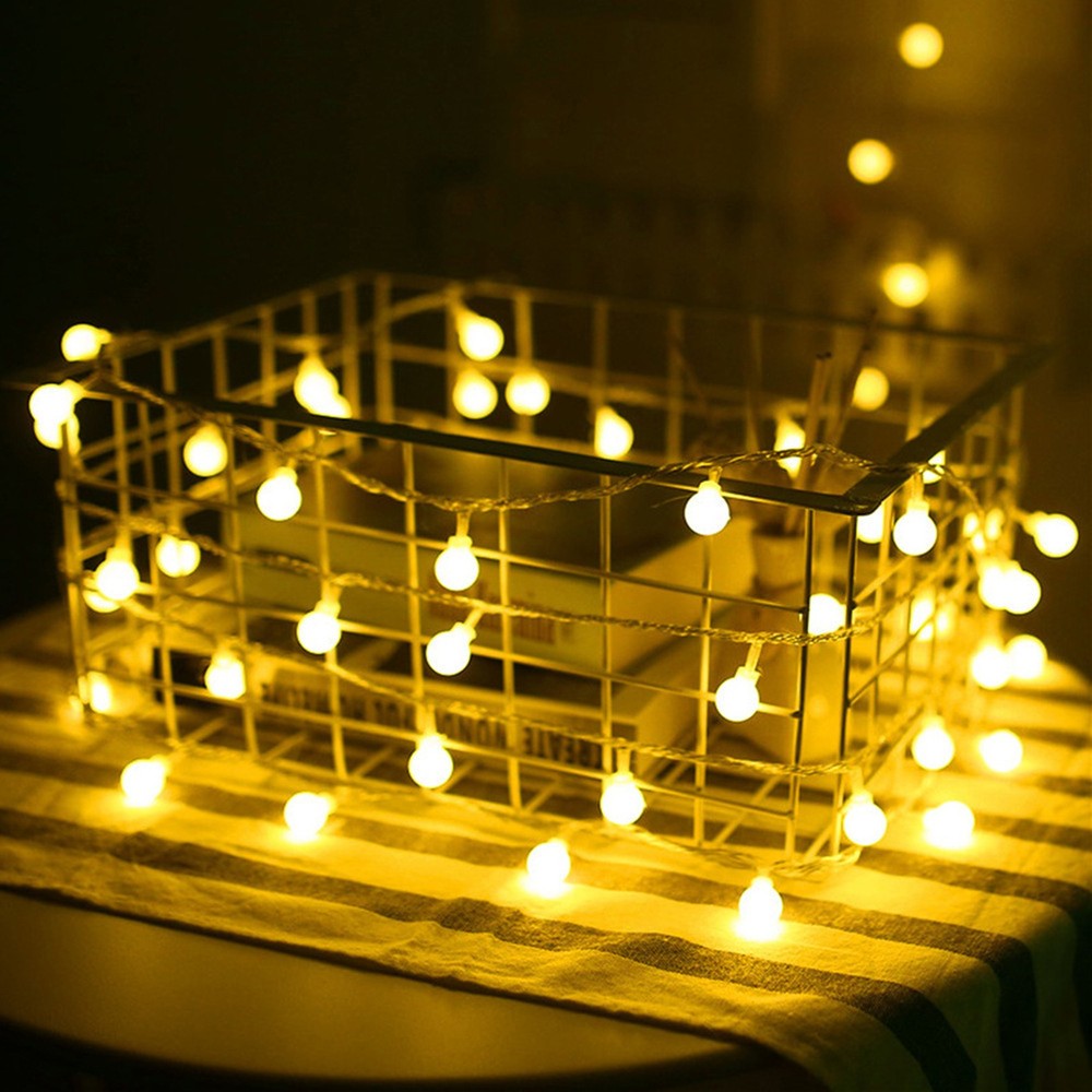 Battery Operated Ball String Lights for Christmas Party Room Decor RRJZ