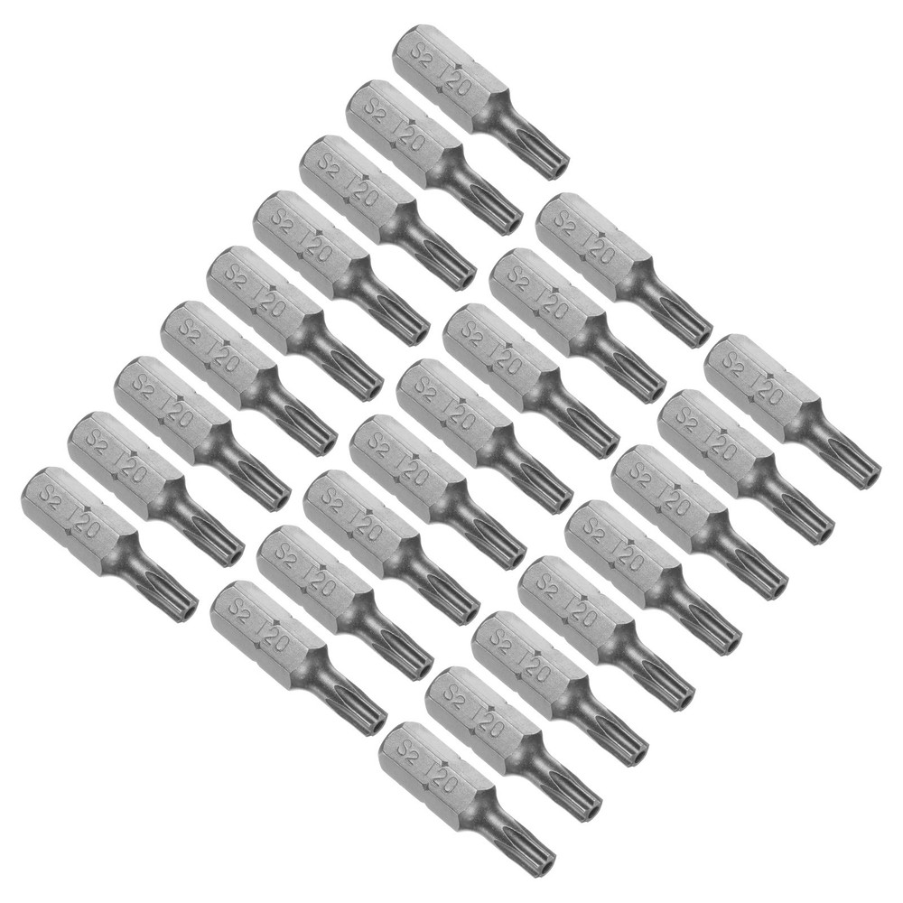 25pcs T20 Torx Screwdriver Bits 1/4 Hex Shank 25mm Magnetic