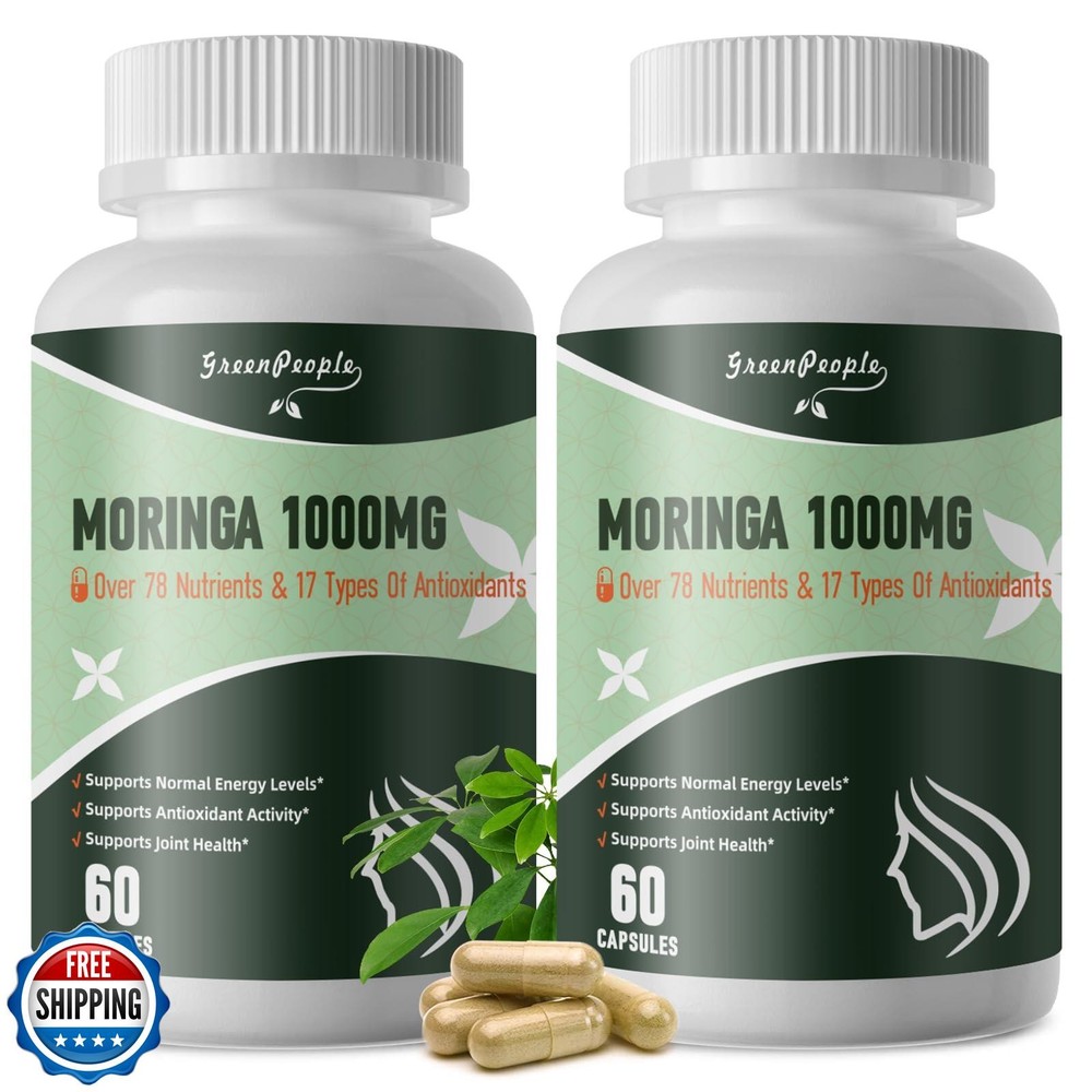 GREENPEOPLE Moringa Capsules with Turmeric Ginger Rich Moringa Powder Natural Antioxidant Boost