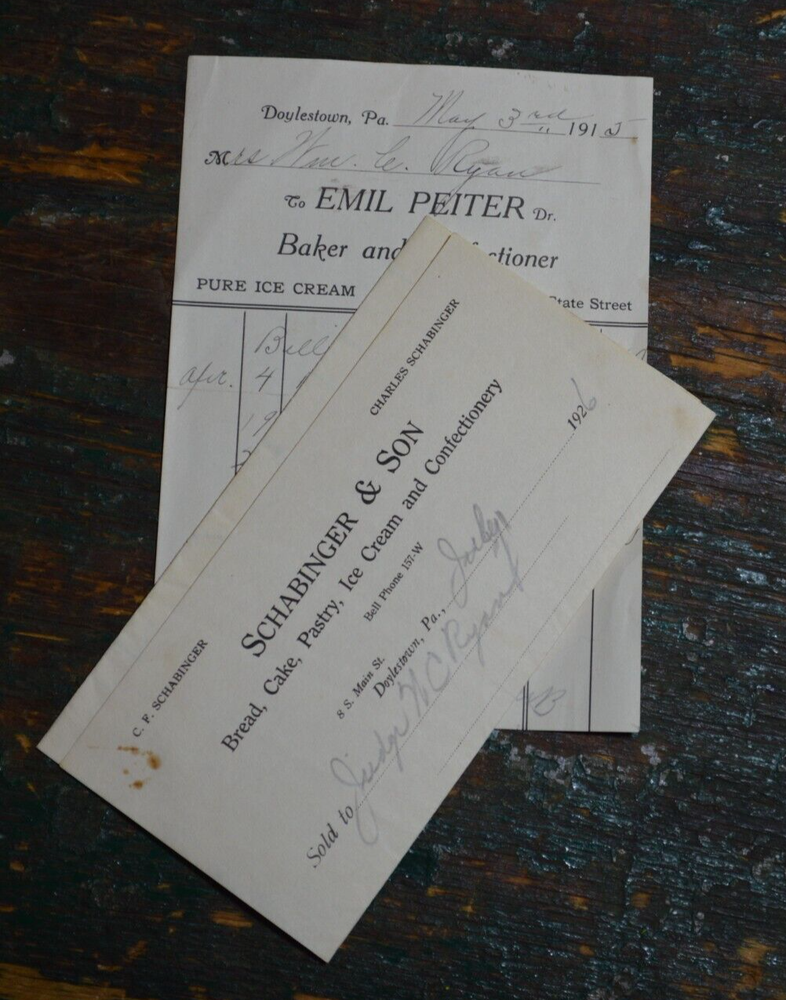 Bucks County Doylestown PA Confectionery Ice Cream E. Peiter / Schabinger  & Son