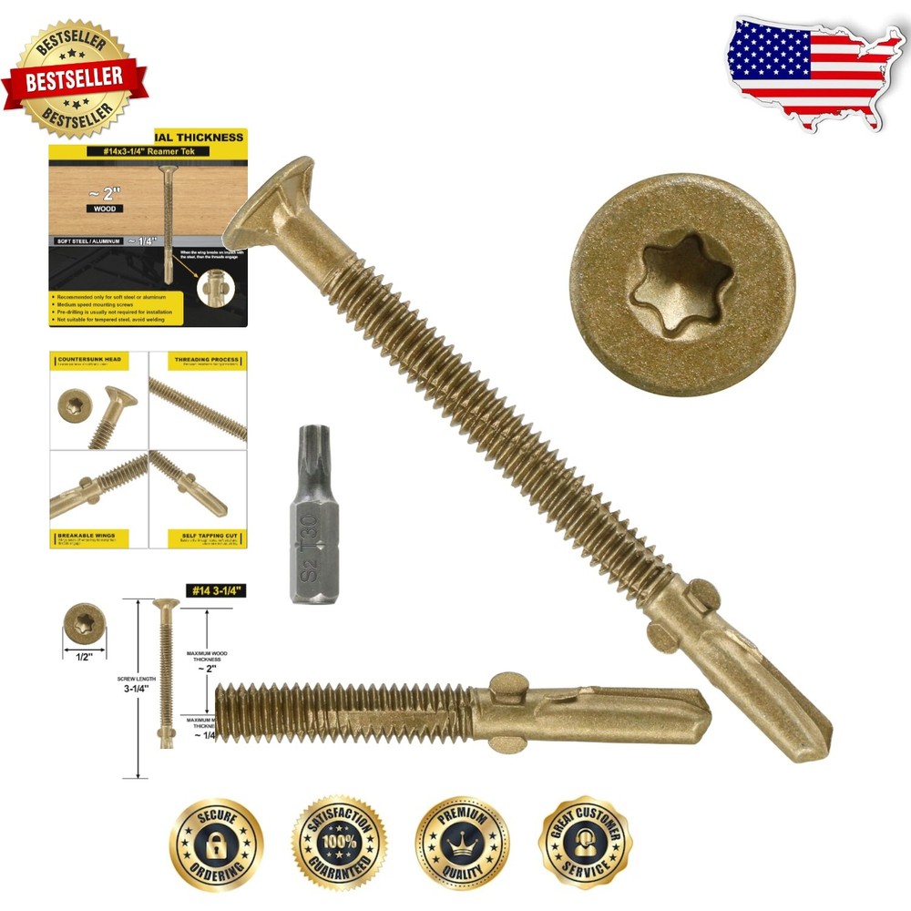 Versatile Trailer Deck Screws - 161 Self-Drilling T30 Star Bits for Easy Install