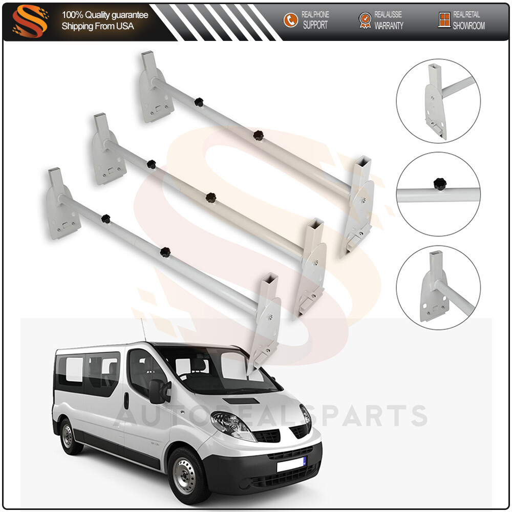 3 Bar Van Roof Ladder Rack Cargo Carrier Universal For Ford Chevy GMC Express