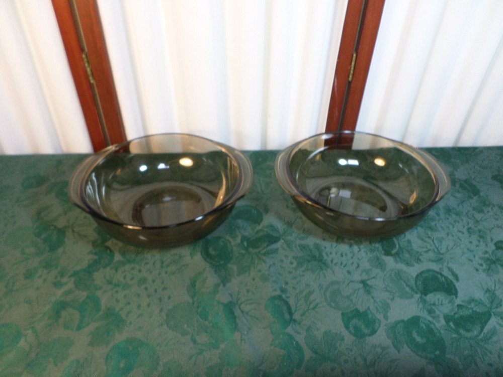 2-2QT Pyrex Visions Double Handled Glass Mixing/Serving Bowls-#024