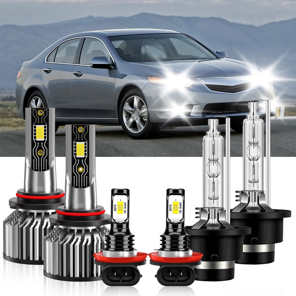 For Acura TSX 2009-2014 LED Headlight High Low Beam Fog Light Bulb 6500K White