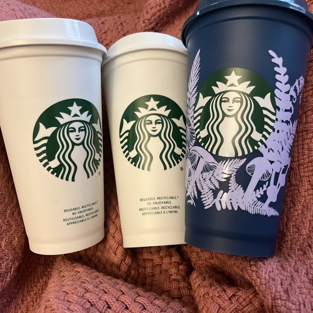 Set of three reusable brand new Starbucks cup.