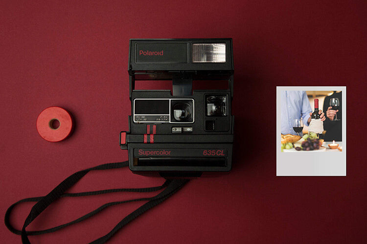 Vintage Polaroid 635 CL Supercolor Red Stripes Instant Film Camera for Retro Shots