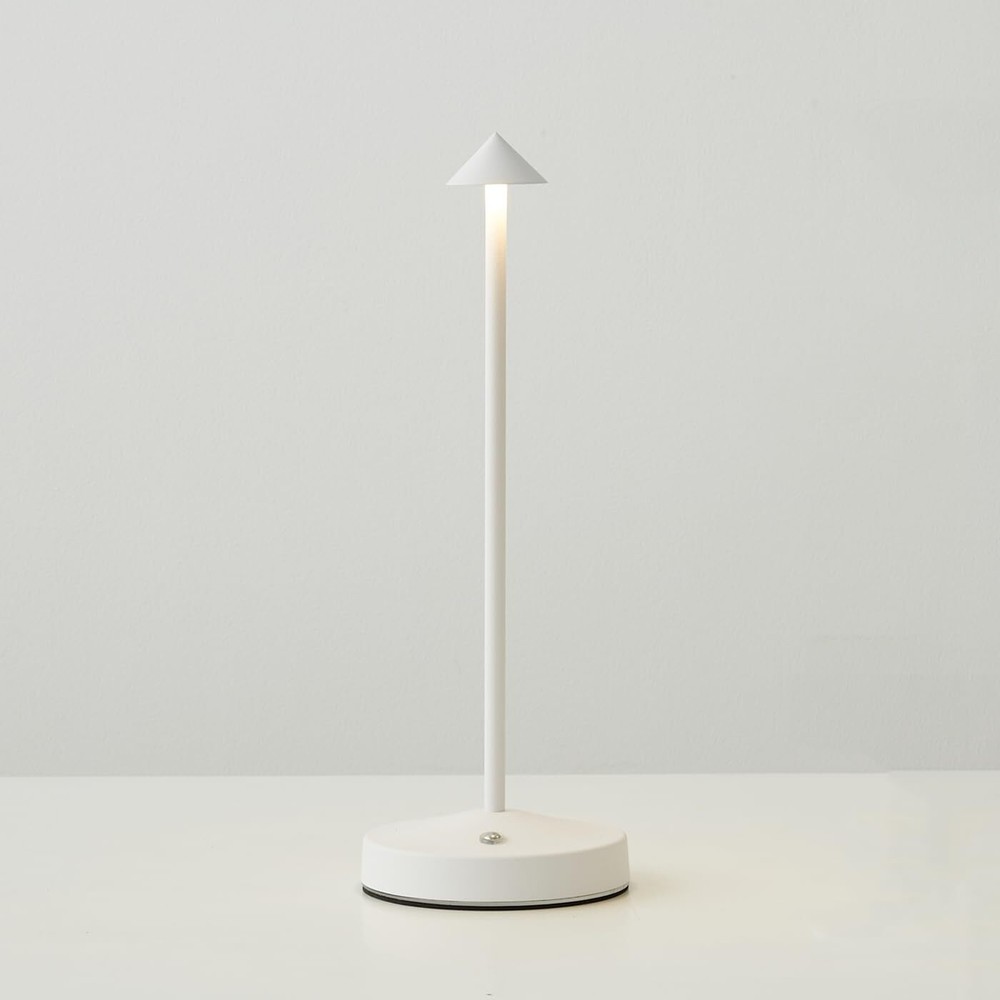 Cordless Table Lamps Rechargeable,White Battery Operated Table lamp in Alumin...