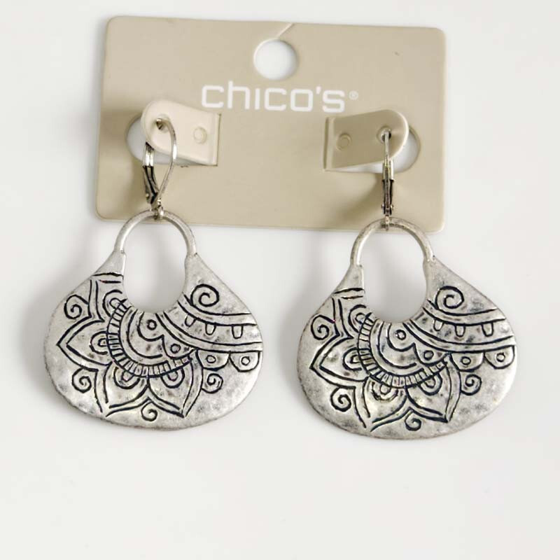 New Chicos Floral Flakes Drop Earrings Gift Vintage Women Party Holiday Jewelry