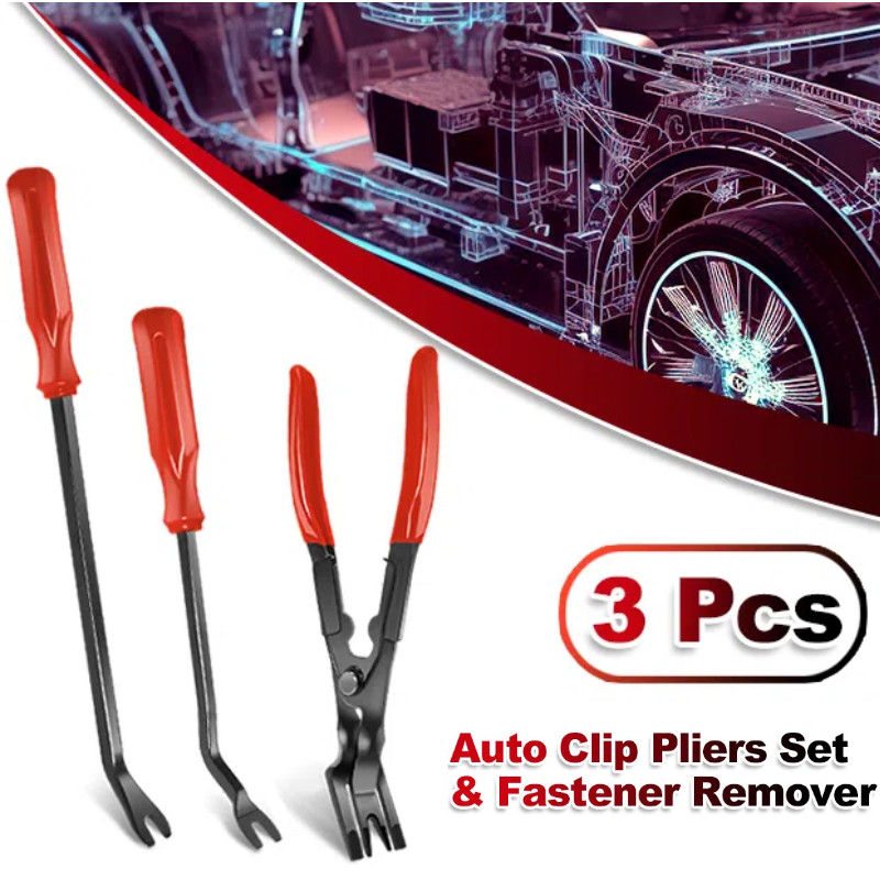 3PCS Auto Trim Clip Remover Tool Removal Pliers Fastener Door Panel Retainer US