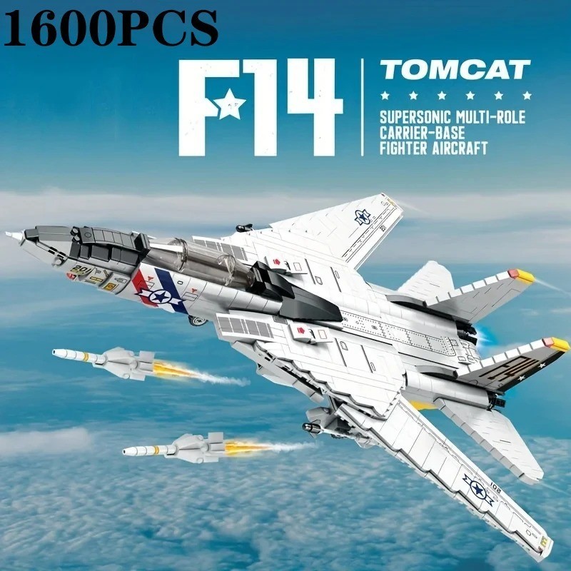 F-14 Tomcat Fighter Jet Military Plane MOC Building Blocks Set Toy Gift 1600PCS