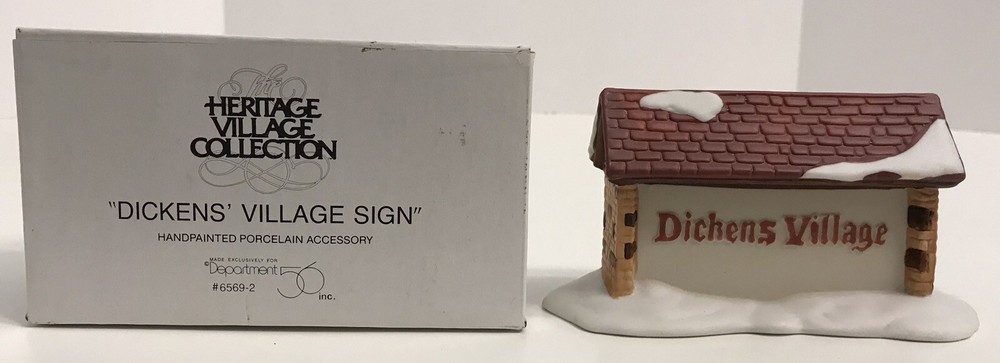 DEPT 56 Dickens Village Christmas Sign 6569-2 for Holiday Display