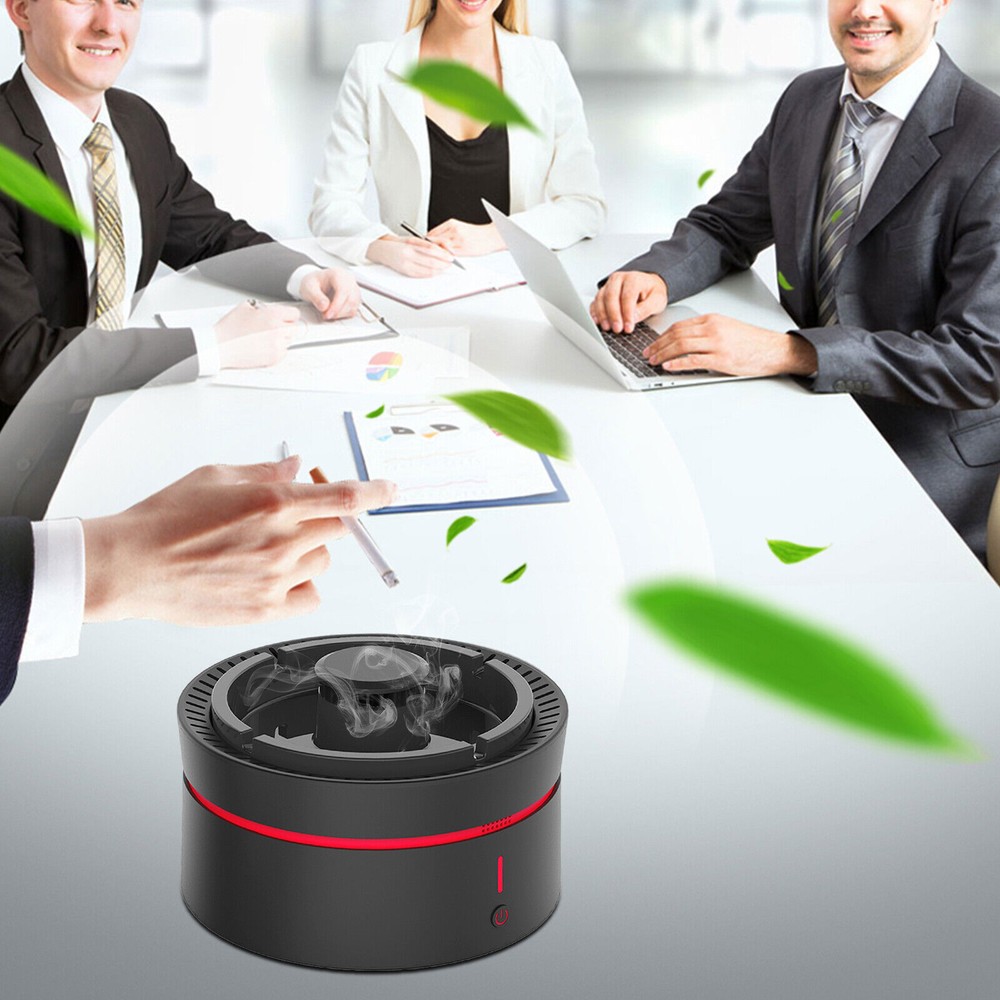 Odor Eliminator Smokeless Ashtray World Best Smoke Cigarette Smoke Grabber Black