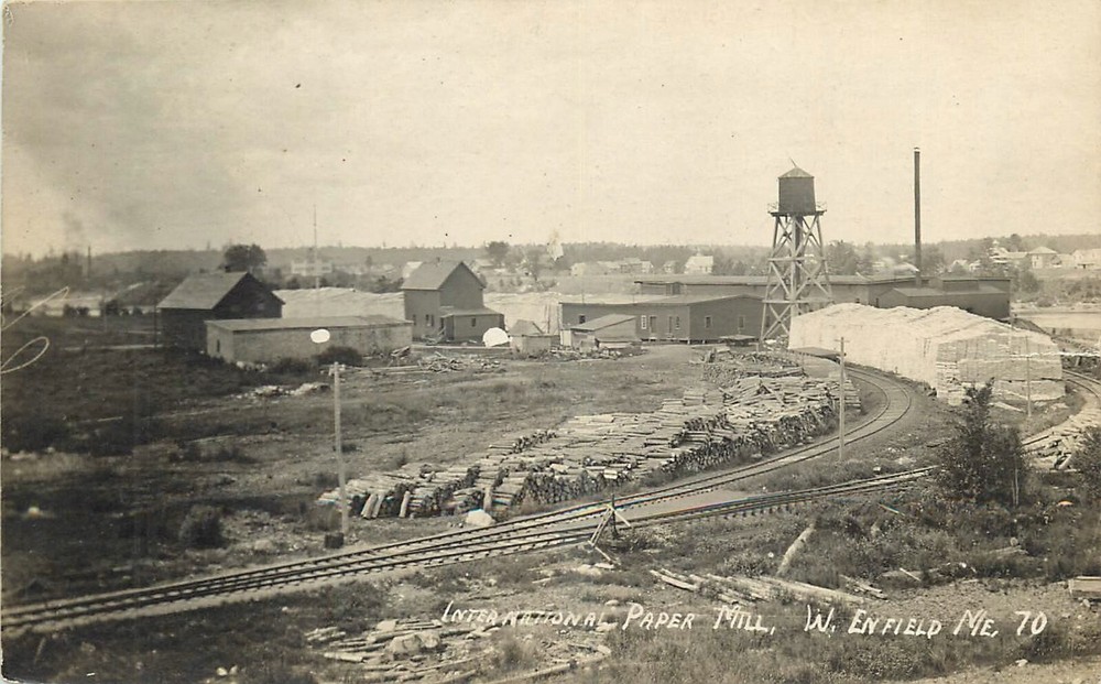 c1910 Enfield Maine International Paper Mill occupational RPPC Postcard 25-1780