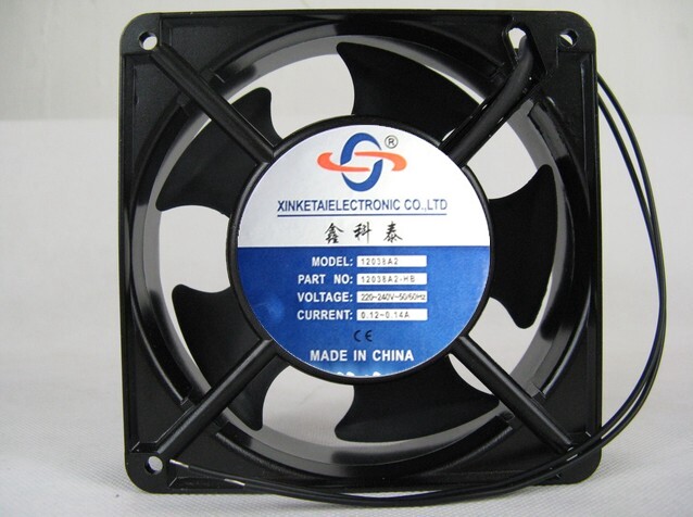 1 PCS  Xinketai  Fan  12038A2-HB   220V 120*120*38mm chassis cooling fan  2 Wire