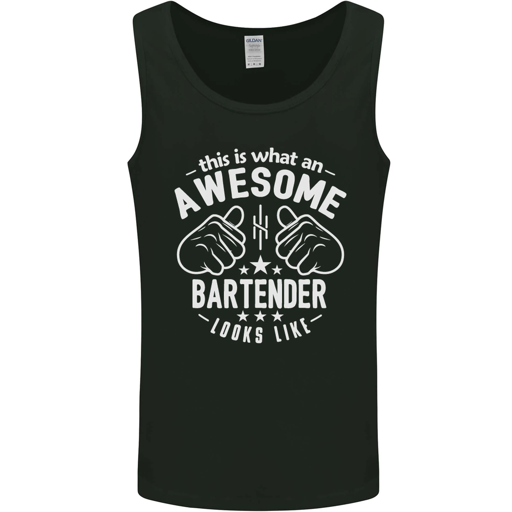 An Awesome Bartender Looks Like Mens Vest Tank Top
